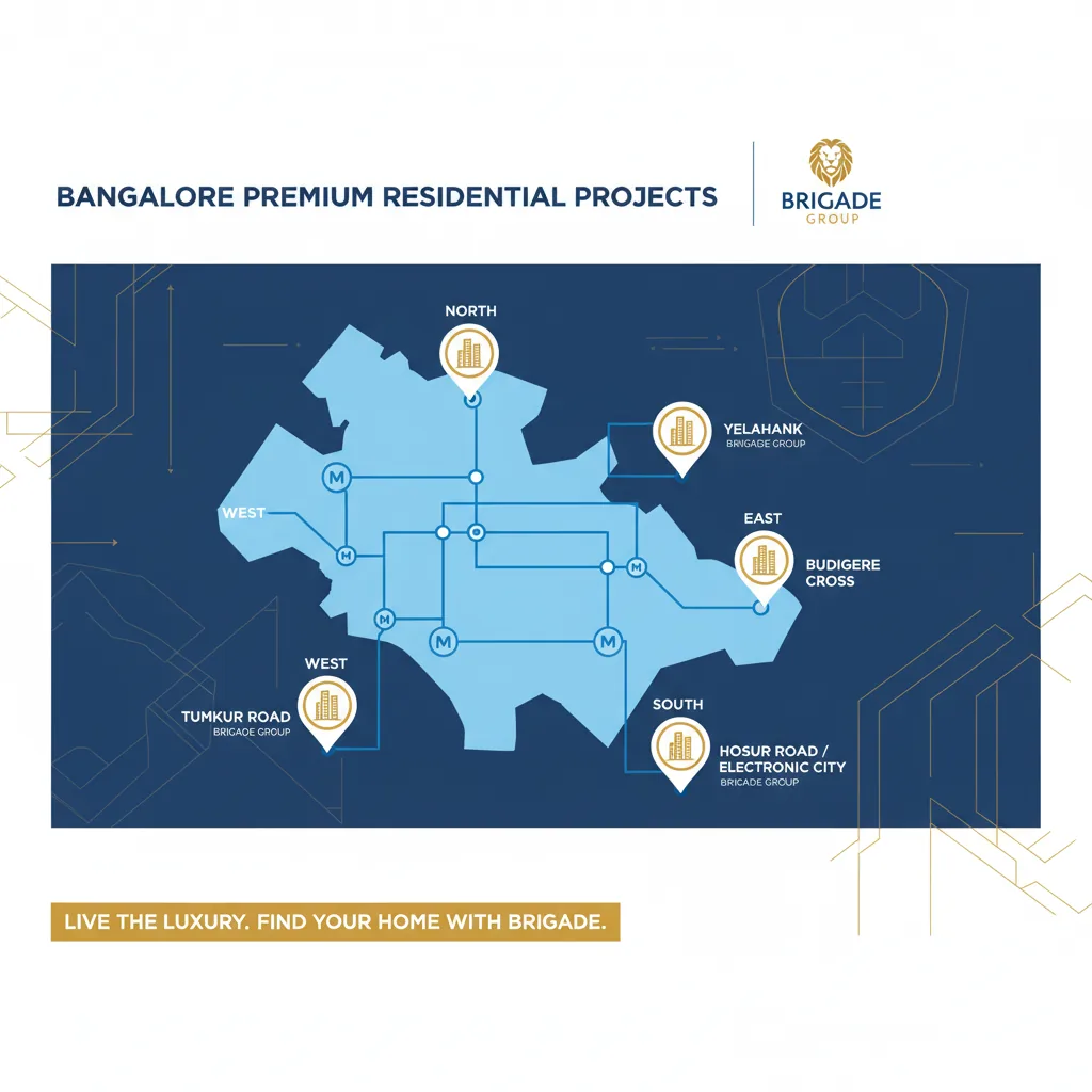 Best projects in Bangalore - Brigade Group residential properties across East, North, South, and West Bangalore with floor plans and amenities