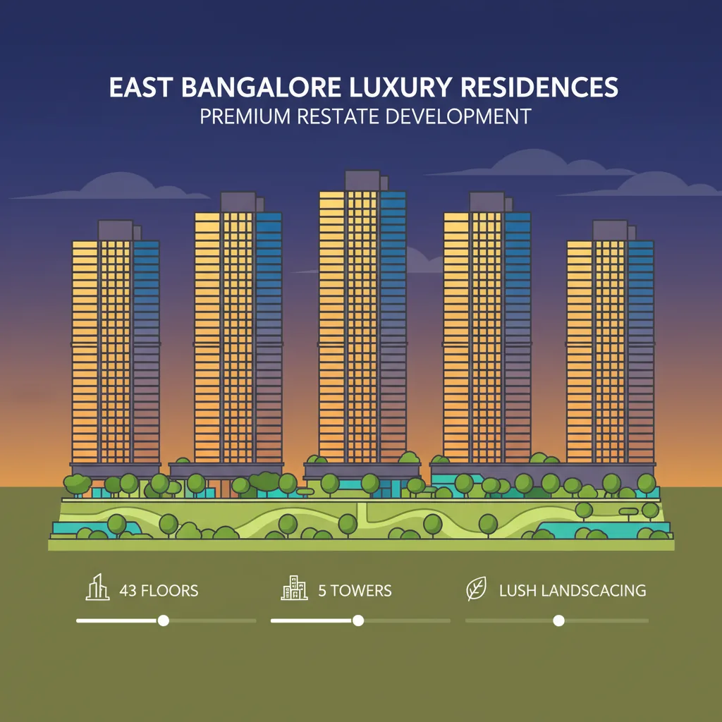 Best Properties in East Bangalore - Modern luxury high-rise residential towers at sunset