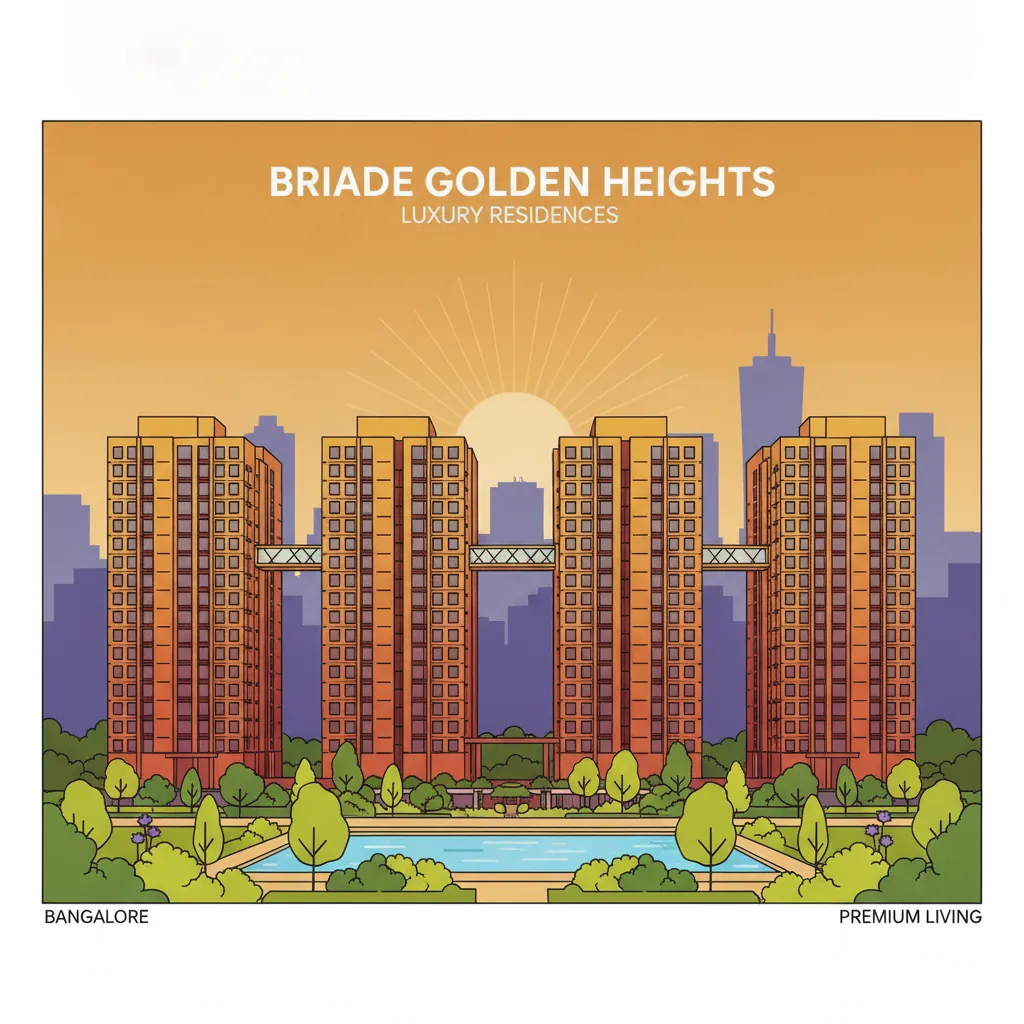Brigade Golden Heights - Modern luxury residential township aerial view with green spaces and rooftop pool in East Bangalore