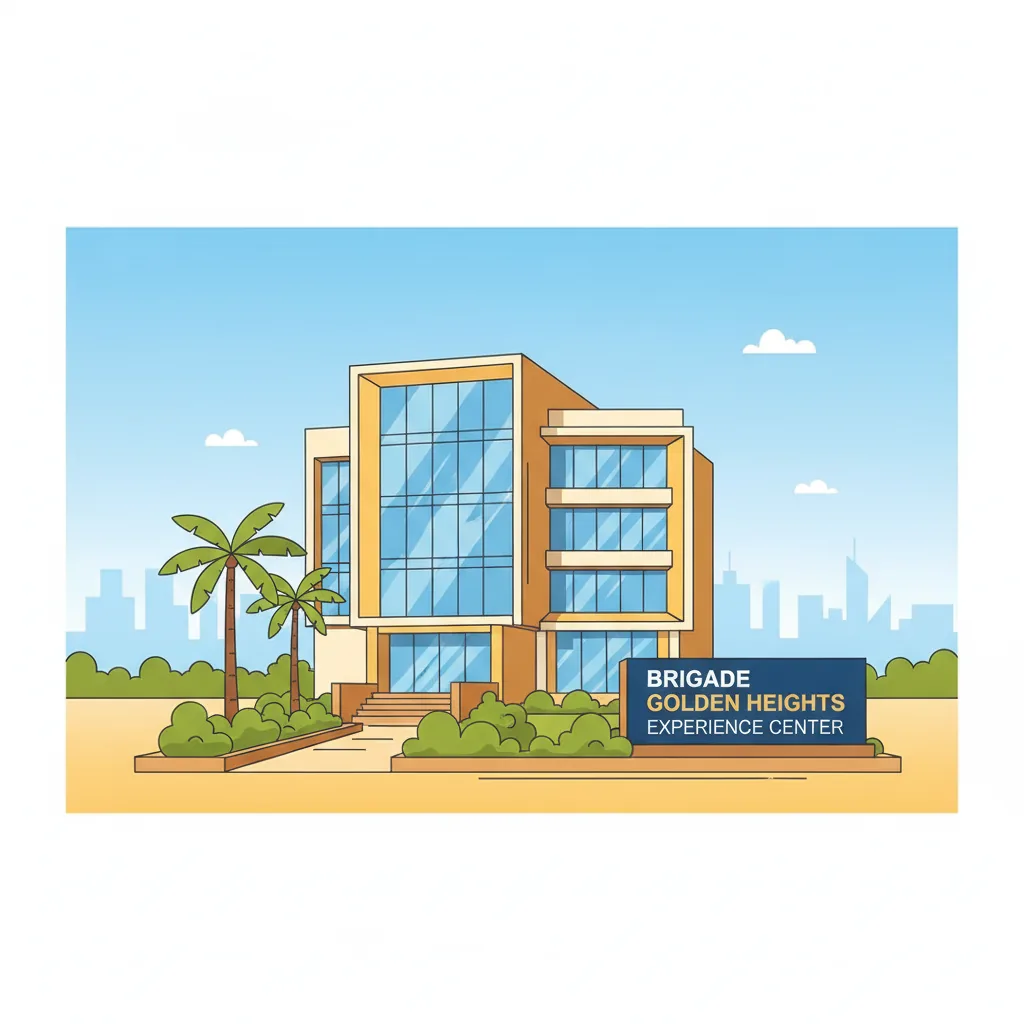 Modern luxury residential apartment project site office building in East Bangalore featuring Brigade Golden Heights Experience Center