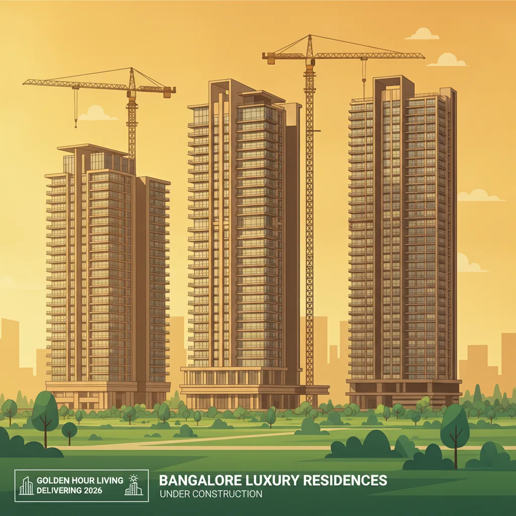 Brigade Golden Heights luxury residential apartment towers under construction in Bangalore