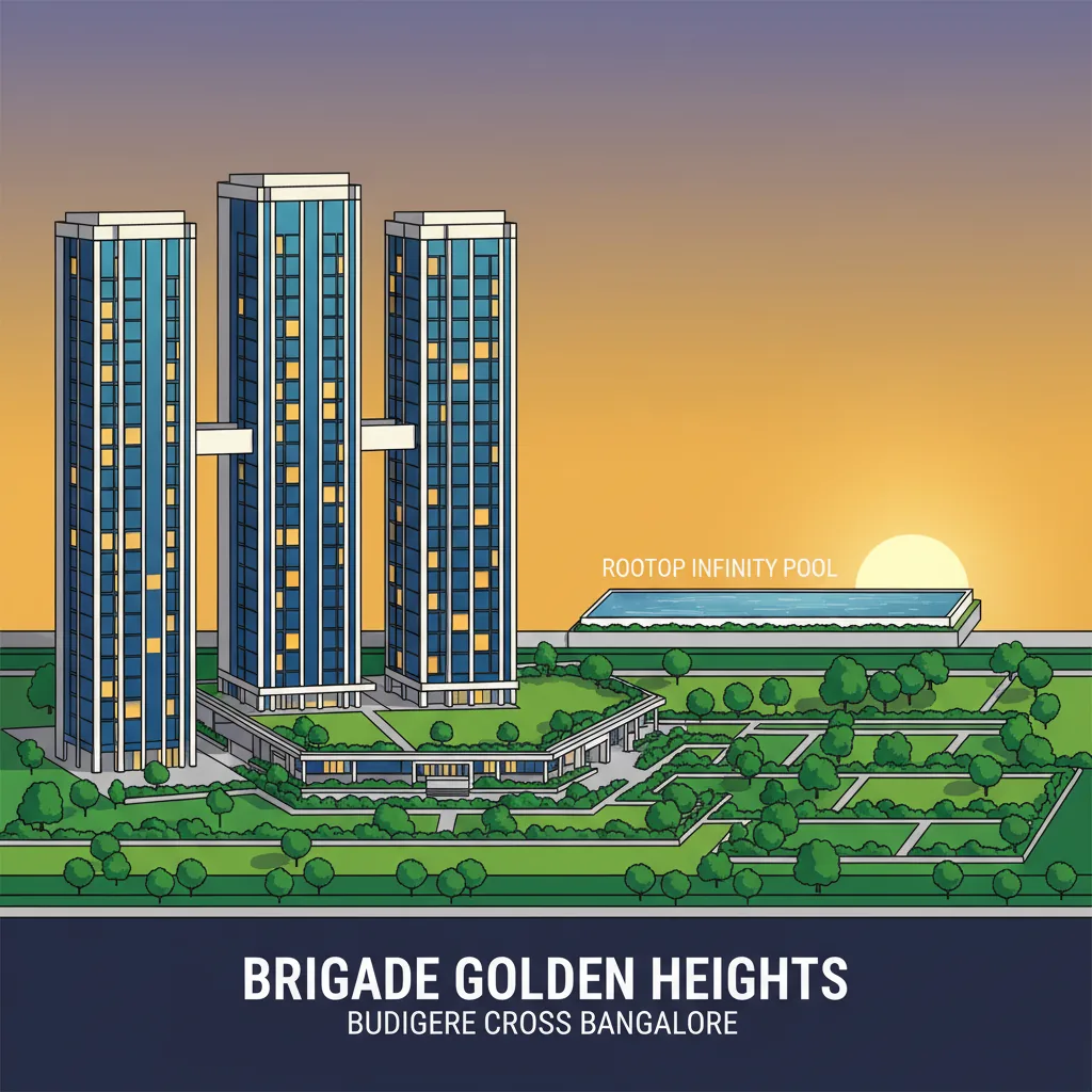 Brigade Golden Heights Project Office - Modern luxury high-rise residential towers at Budigere Cross Bangalore