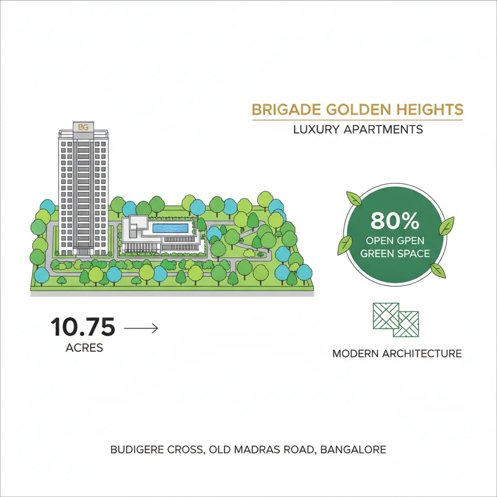 Brigade Golden Heights Video - Luxury high-rise residential tower with 80% green space and rooftop pool at Budigere Cross, Bangalore