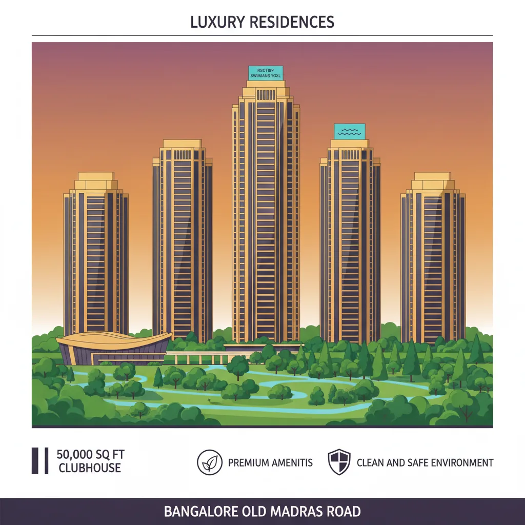 Maintenance Charge - Modern luxury residential high-rise apartment complex with forest-themed gardens and premium amenities