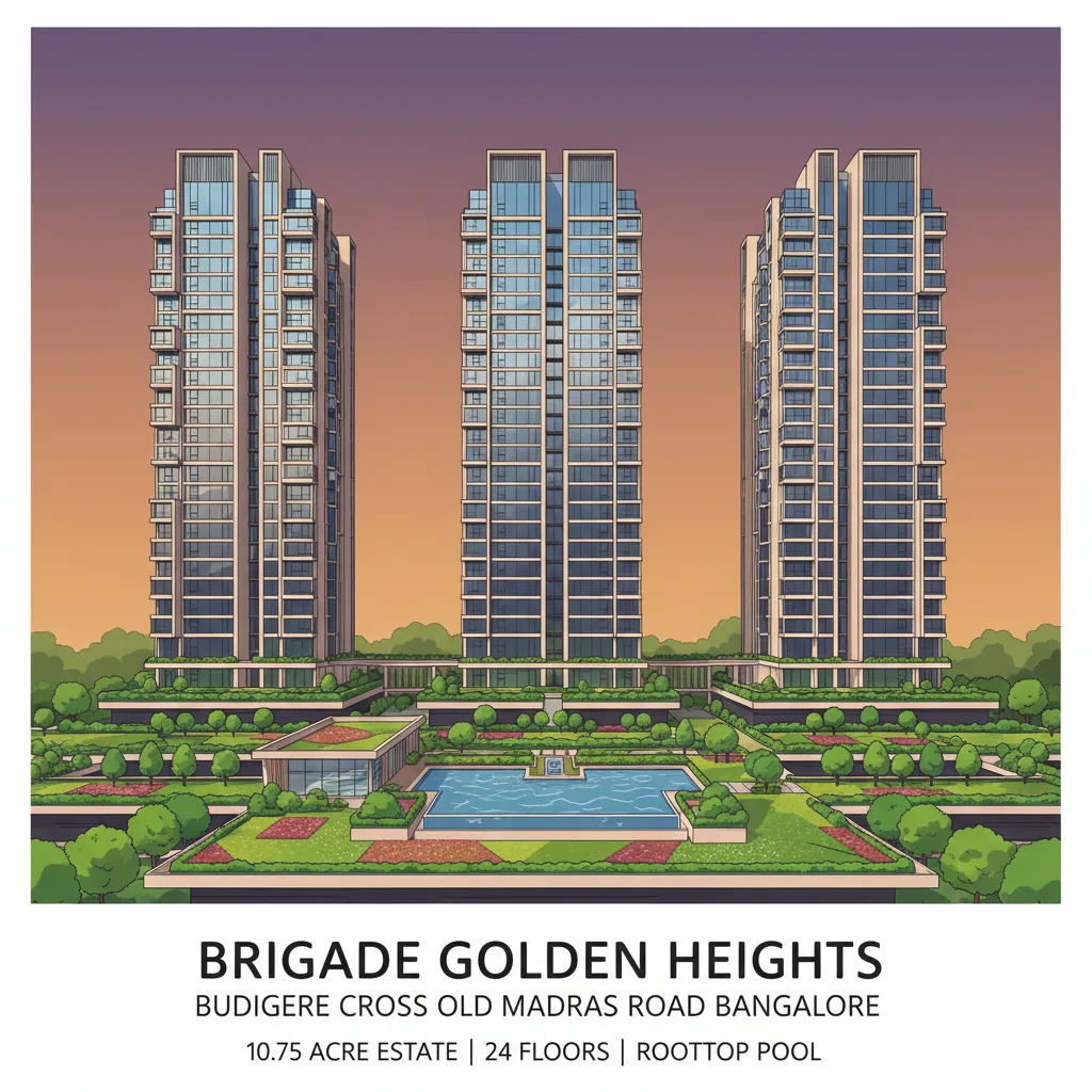 Luxury New Launch Apartment in East Bangalore - Brigade Golden Heights high-rise towers with landscaped gardens