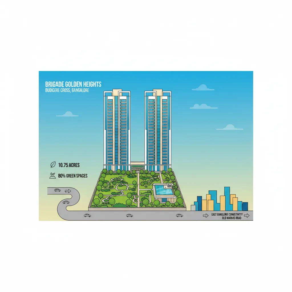Brigade Golden Heights luxury apartments at Budigere Cross with rooftop pool and green spaces