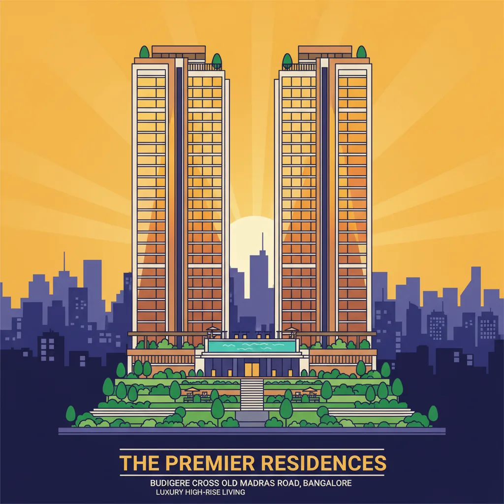 Secure Your Future with a Pre Launch Apartment in East Bangalore - Modern luxury high-rise residential towers at sunset, 24-floor buildings with glass facades