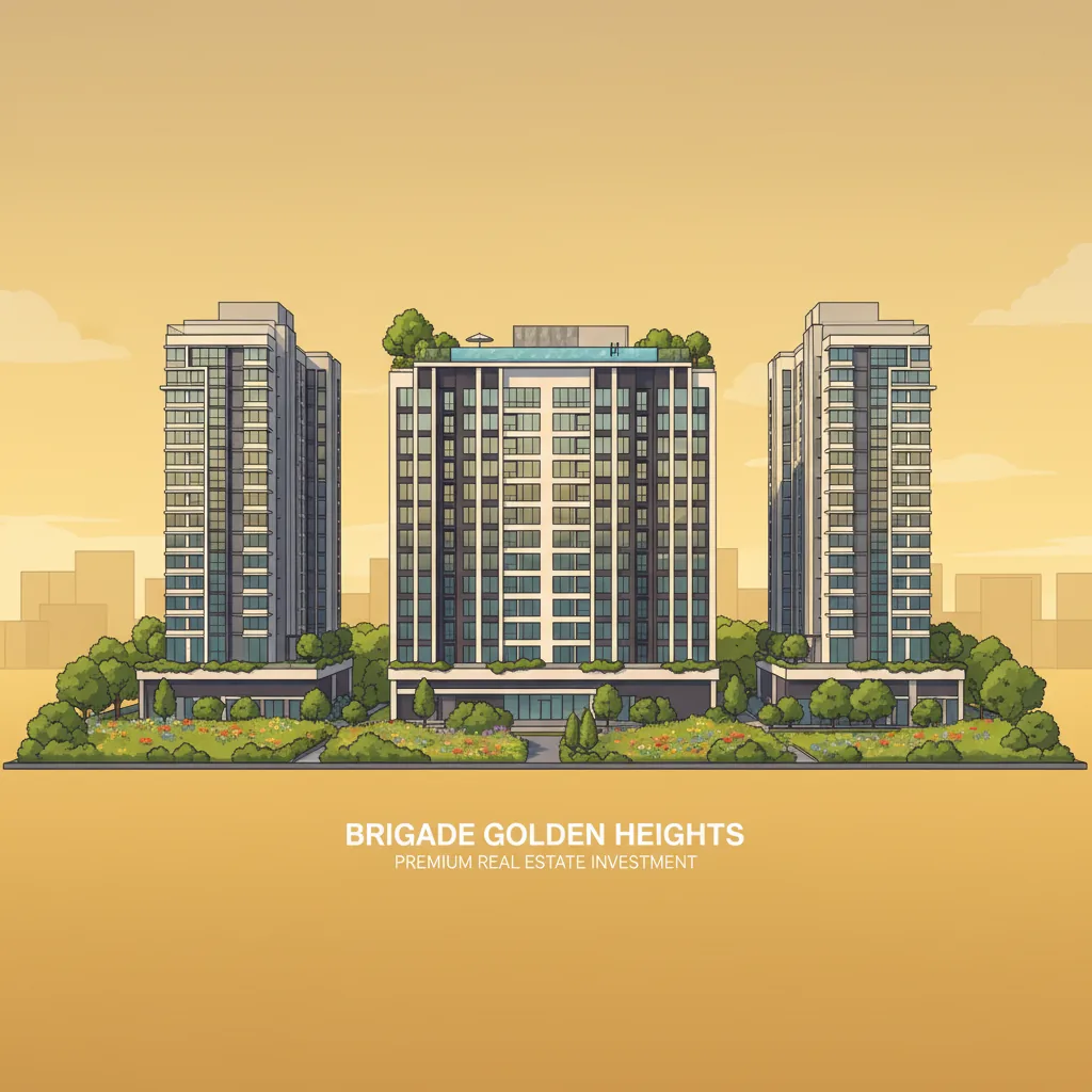 Modern luxury high-rise residential apartment towers at Brigade Golden Heights, Budigere Cross, East Bangalore